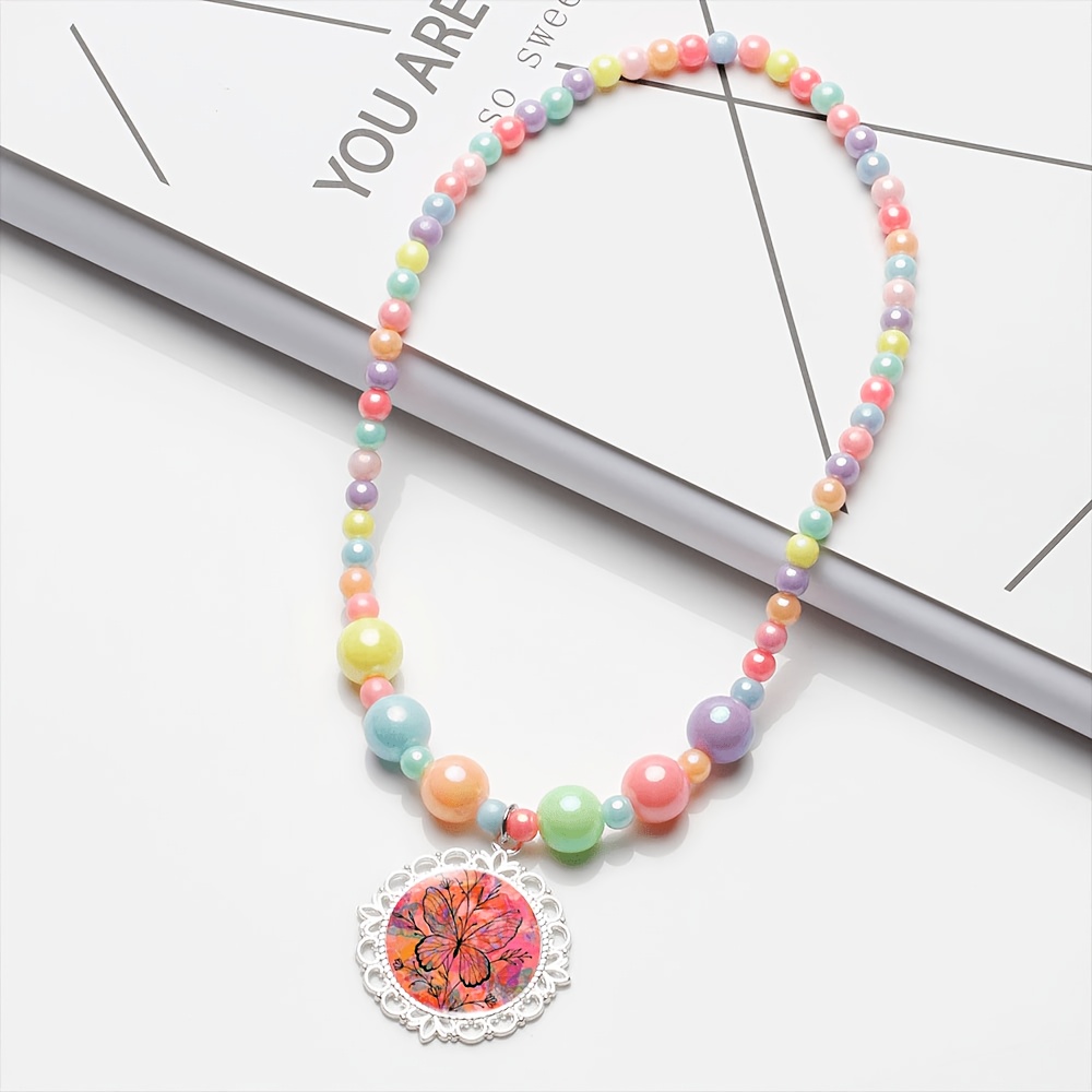2pcs Butterfly Women's Necklace & Bracelet Set, Random Colors